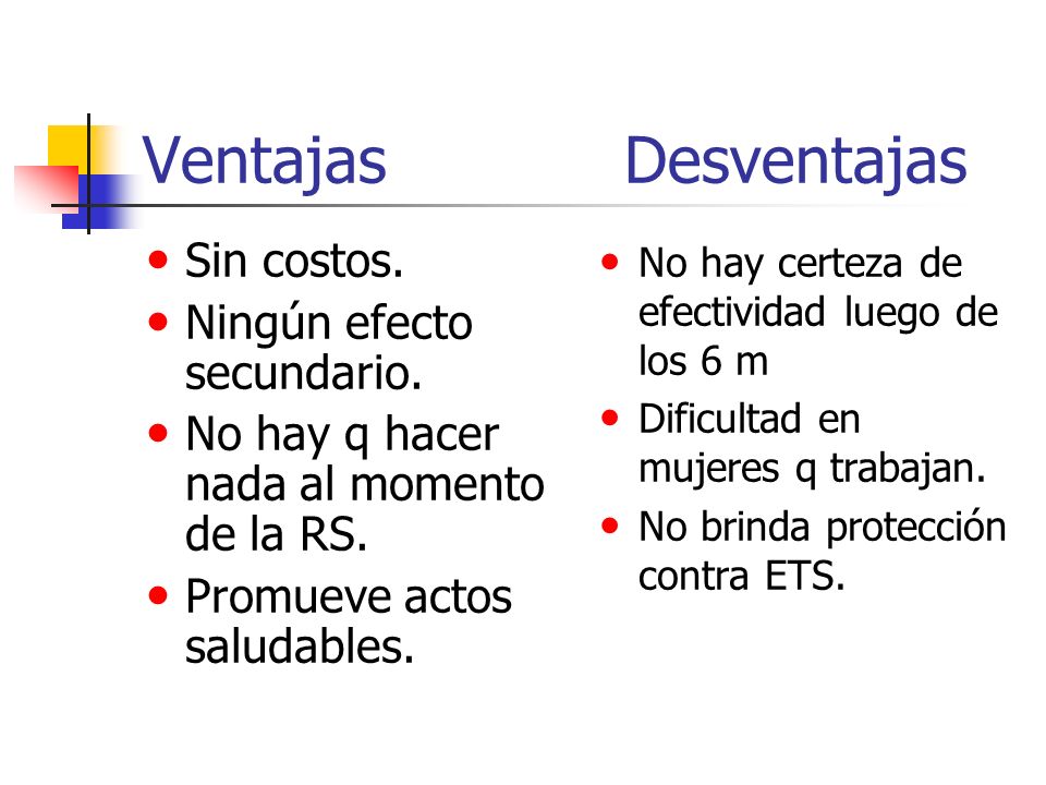 Ventajas y desventajas del metodo del moco cervical